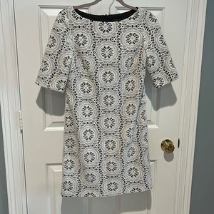 Adrianna Papell Black & White Lace Shift Dress - Size 6